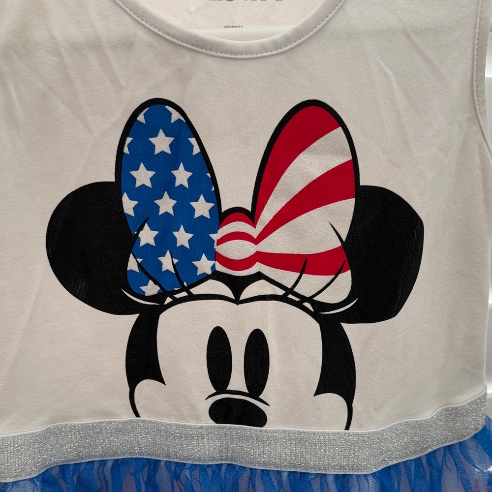 Disney Minnie Mouse Stars and Stripes Dress LG 10/12 - Picture 2 of 4